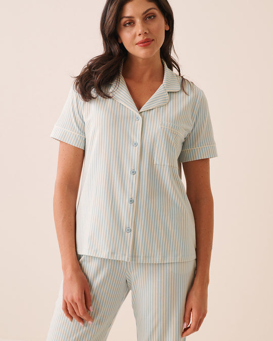 Cotton Short Sleeve Button-down Shirt