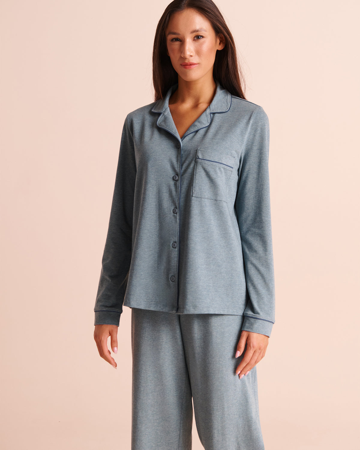 Cotton Long Sleeve Button-down Shirt | La Vie en Rose KSA
