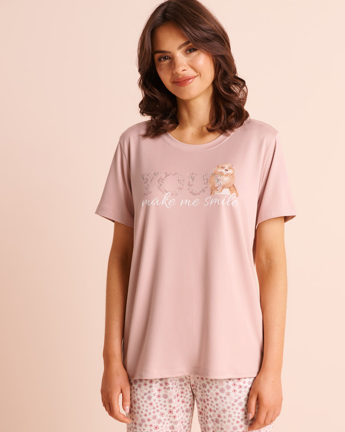 Groundhog Print Super Soft Short Sleeve T-shirt | La Vie en Rose KSA
