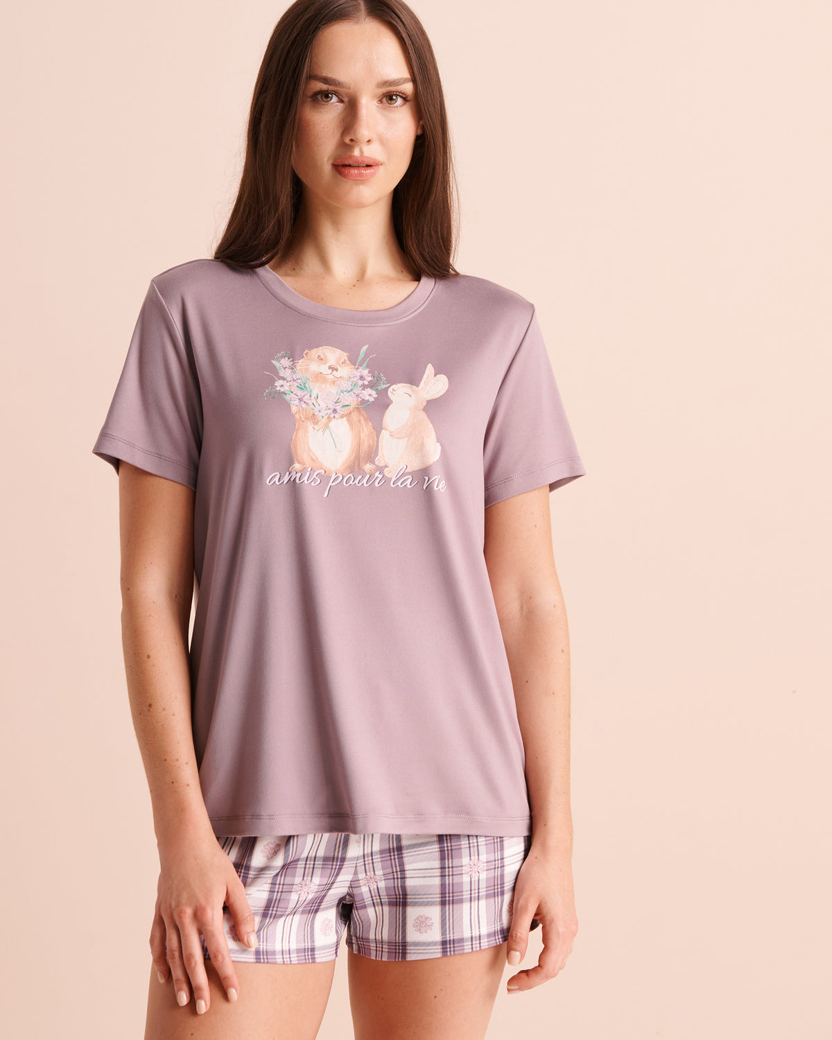 Groundhog & Rabbit Print Super Soft Short Sleeve T-shirt | La Vie en Rose KSA
