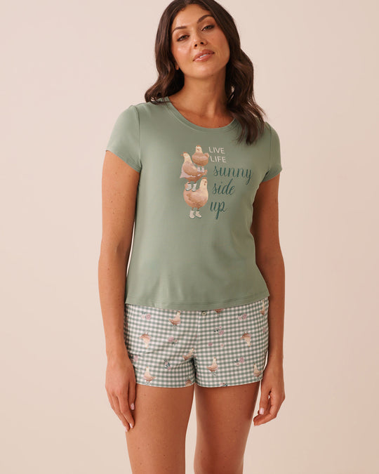 Chicken Print Super Soft Short Sleeve T-shirt