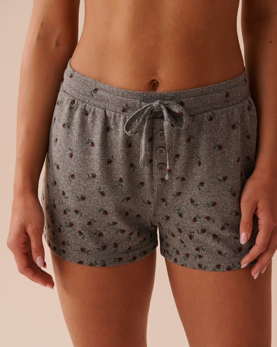 Rose Print Recycled Fibers Pajama Shorts