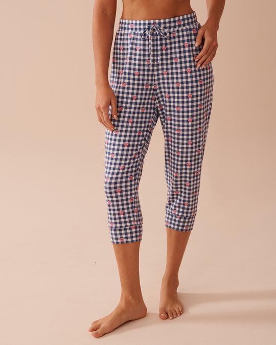 Gingham Print Recycled Fibers Capris | La Vie en Rose KSA