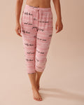 Heart and Letter Print Recycled Fibers Capris | La Vie en Rose KSA
