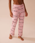 Heart and Letter Print Recycled Fibers Pajama Pants | La Vie en Rose KSA
