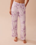 Lilac Rose Print Super Soft Pajama Pants | La Vie en Rose KSA