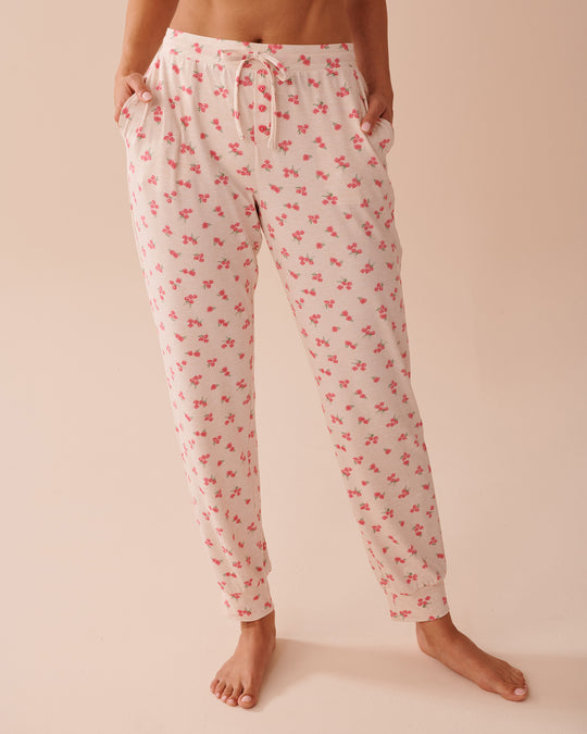 بنطلون بيجامة جوجر بنقشة الورود ناعم للغاية