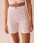 Heart Print Super Soft Biker Style Pajama Shorts | La Vie en Rose KSA