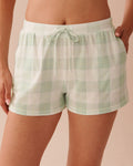 Green Plaid Cotton Pajama Shorts | La Vie en Rose KSA