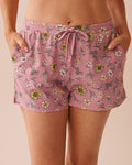 Sunflower Print Cotton Pajama Shorts | La Vie en Rose KSA