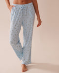 Floral Print Lettuce Edge Pointelle Pajama Pants| La Vie En Rose KSA