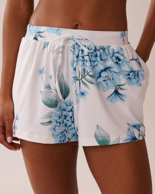 Hydrangea Print Super Soft Pajama Shorts| La Vie En Rose KSA