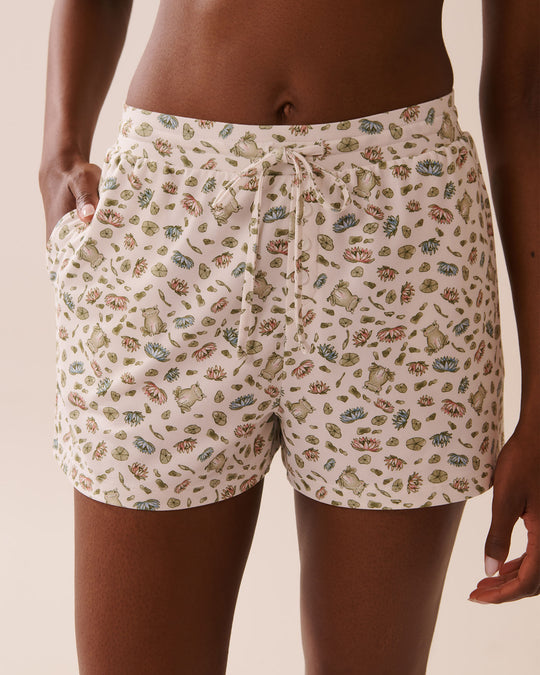 شورت بيجاما ناعم جدًا بطبعة ضفدع