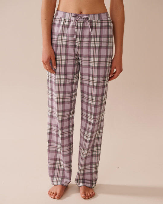 Purple Plaid Cotton Pyjama Pants