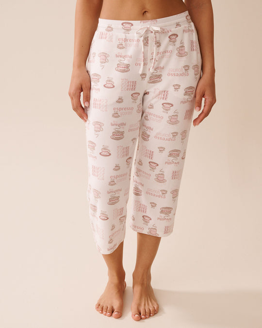 Espresso Print Recycled Fibers Pajama Capris