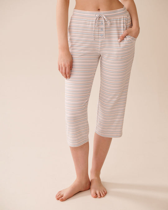 Pastel Stripe Recycled Fibers Pajama Capris