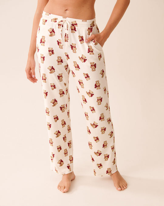 Teddy Bear Print Recycled Fibers Pajama Pants