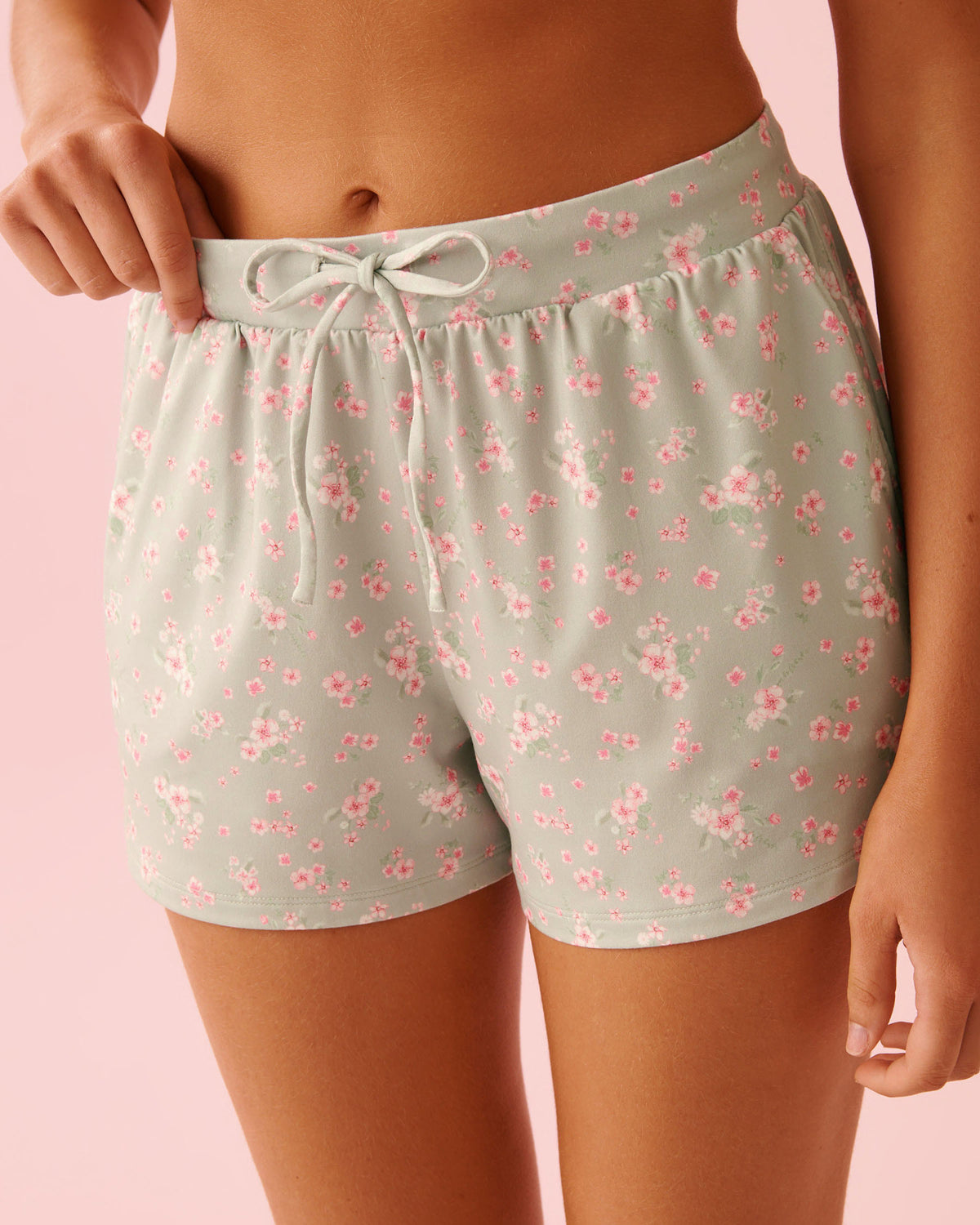 Cherry Blossom Print Super Soft Pajama Shorts | La Vie en Rose KSA