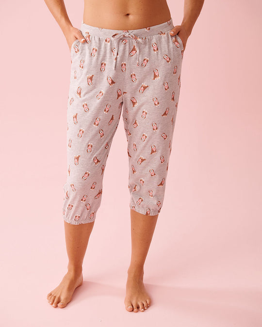 بنطال قصير قطني ضيق بنقشة كلب