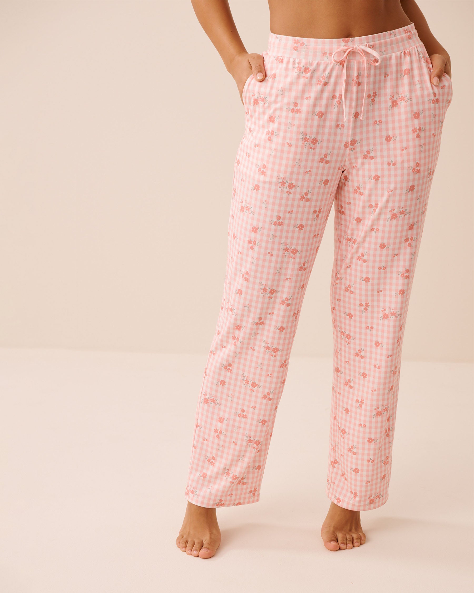 Floral Gingham Print Super Soft Pajama Pants | La Vie en Rose KSA