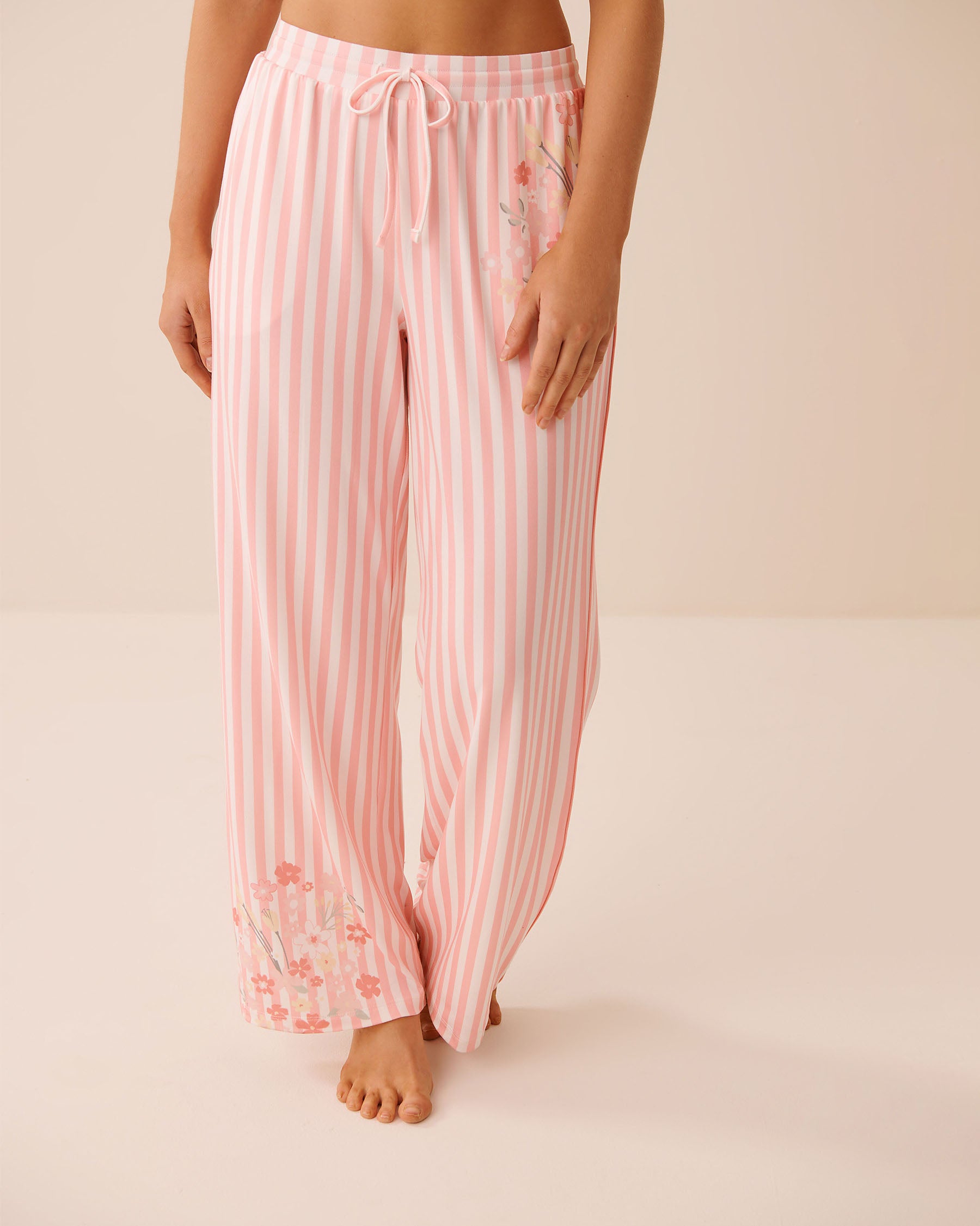 Floral Stripe Print Super Soft Pajama Pants | La Vie en Rose KSA