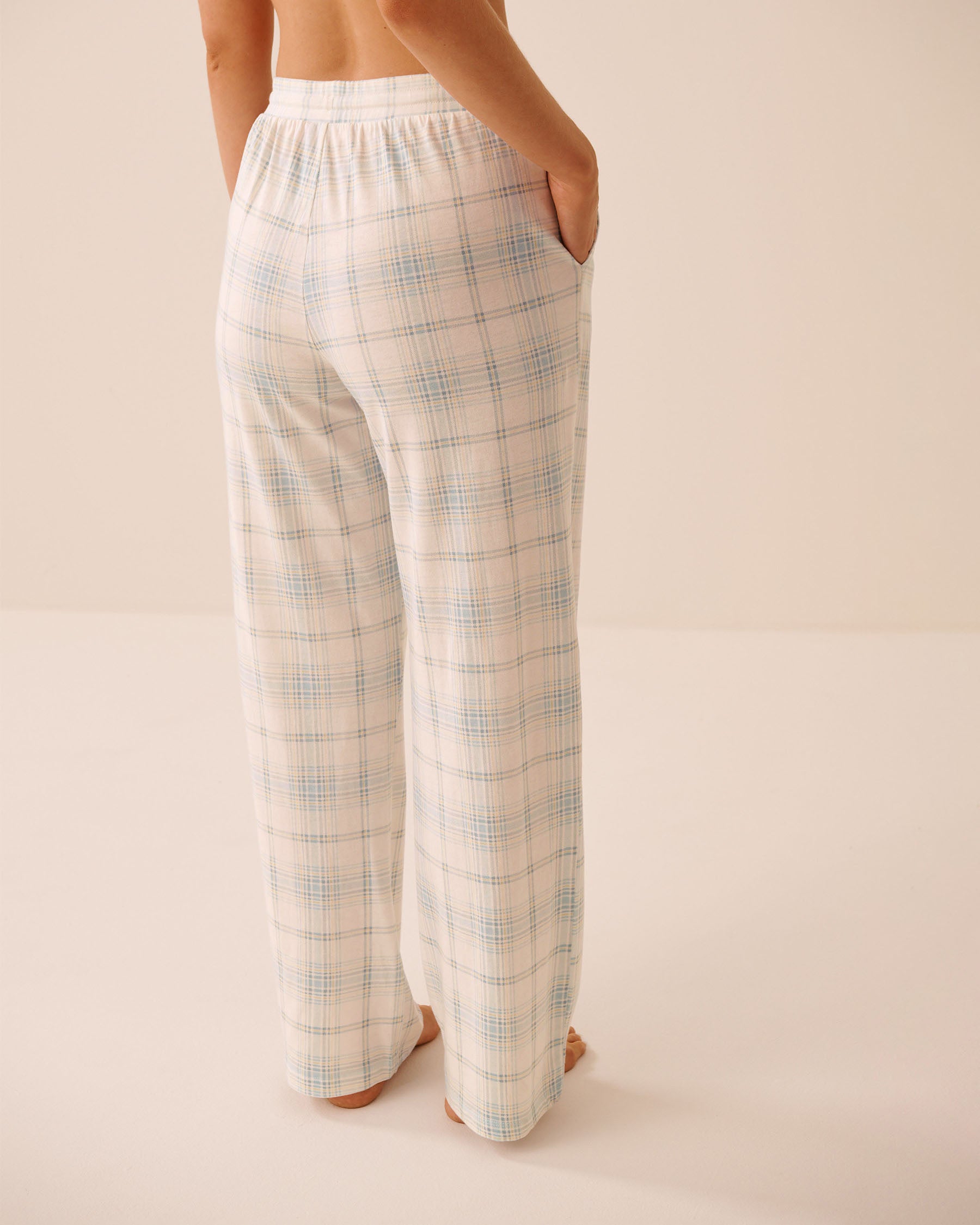 Blue Plaid Print Pajama Pants la Vie en Rose