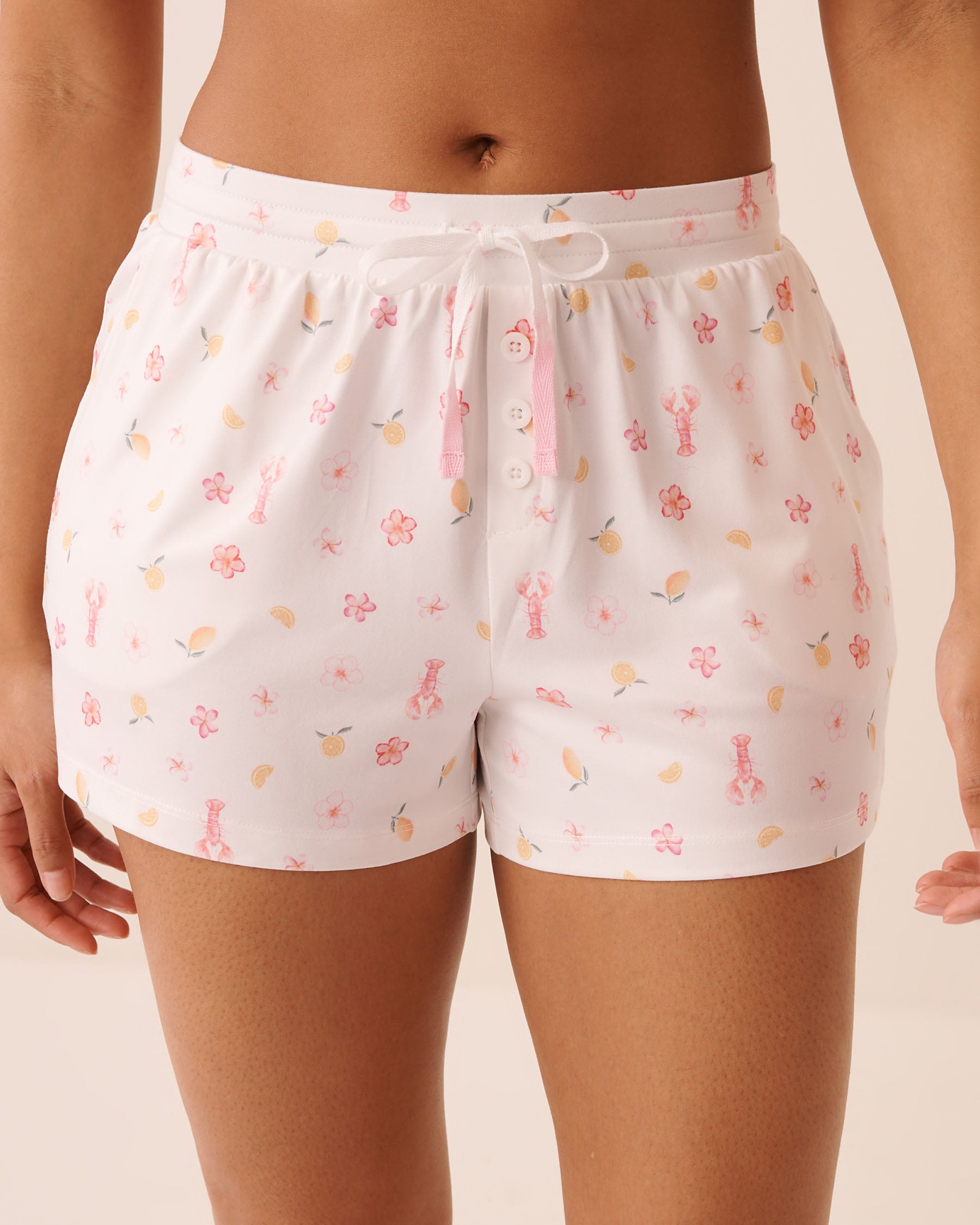 Lobster Floral Print Super Soft Pajama Shorts | La Vie en Rose KSA