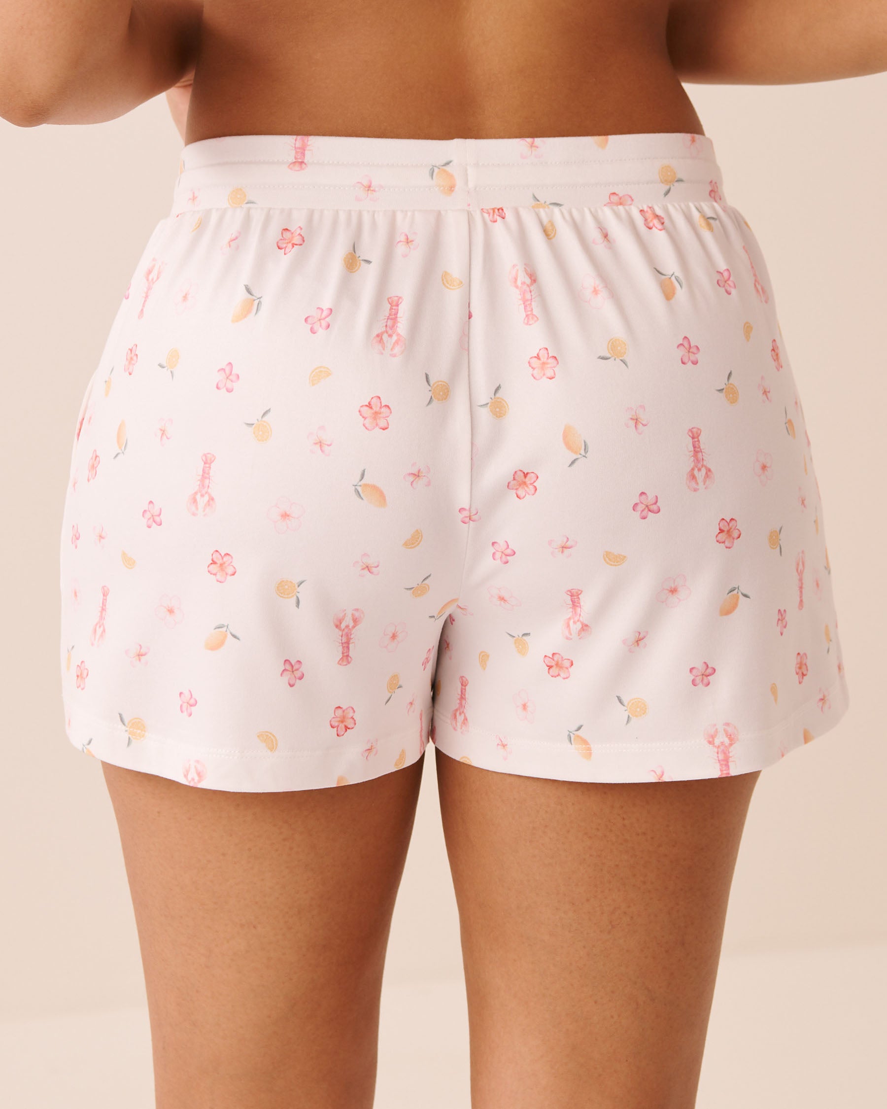 Lobster Floral Print Super Soft Pajama Shorts la Vie en Rose