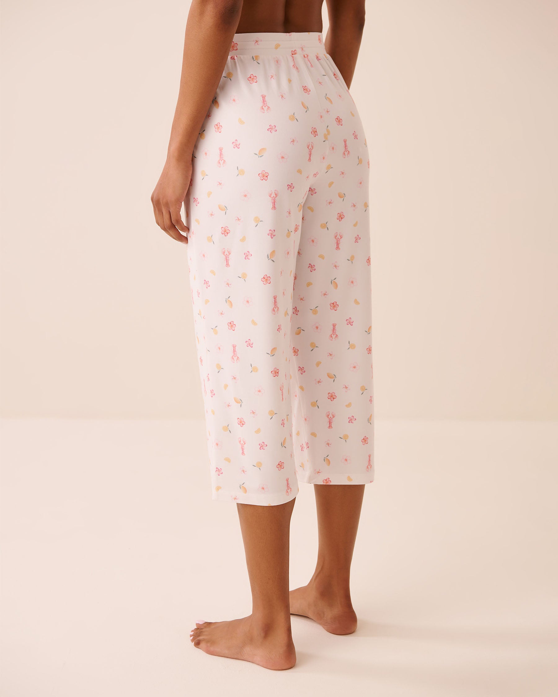 Lobster Floral Print Super Soft Pajama Capris la Vie en Rose