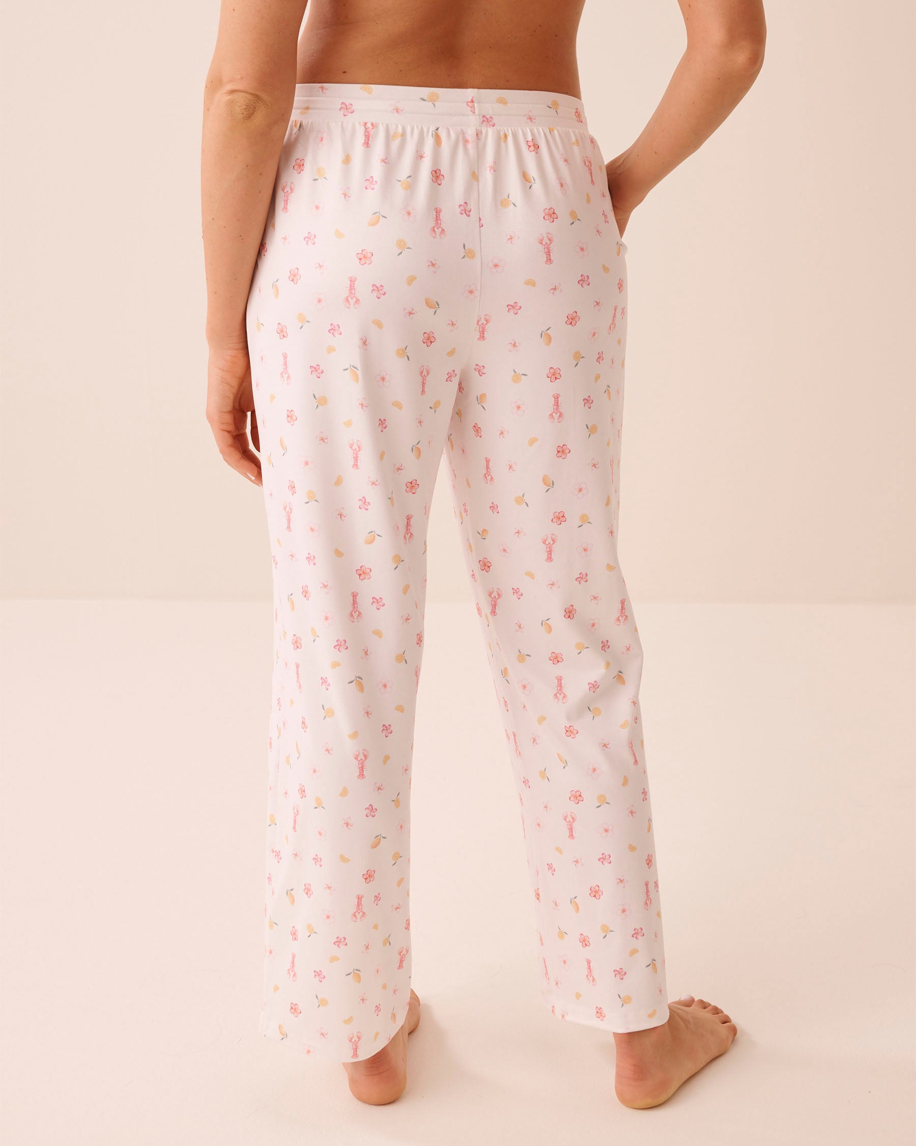 Lobster Floral Print Super Soft Pajama Pants la Vie en Rose