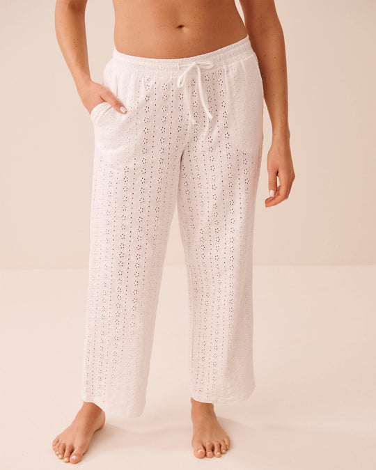 Cotton Eyelet Pajama Pants