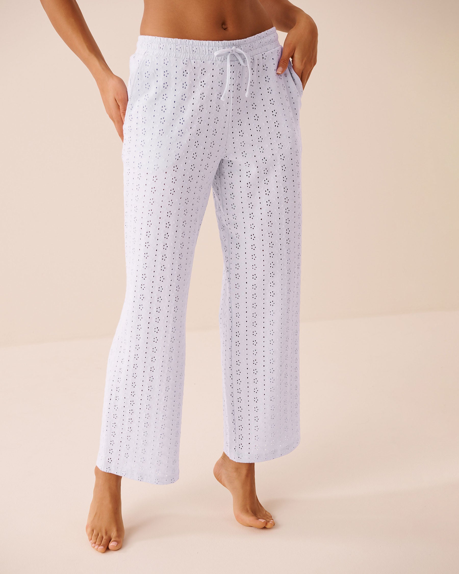 Cotton Eyelet Pajama Pants | La Vie en Rose KSA