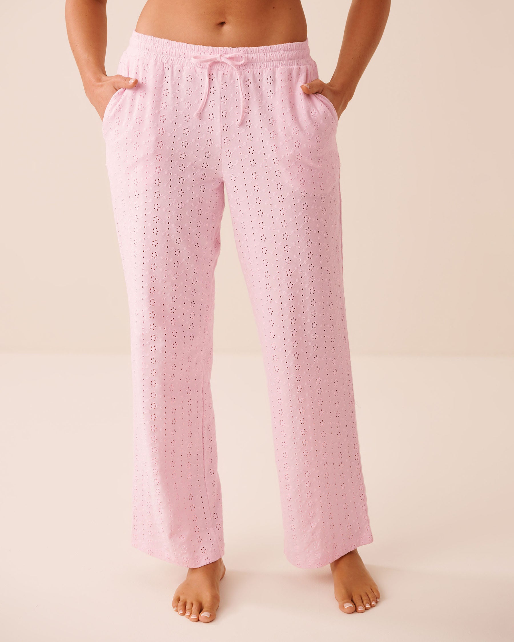 Cotton Eyelet Pajama Pants | La Vie en Rose KSA