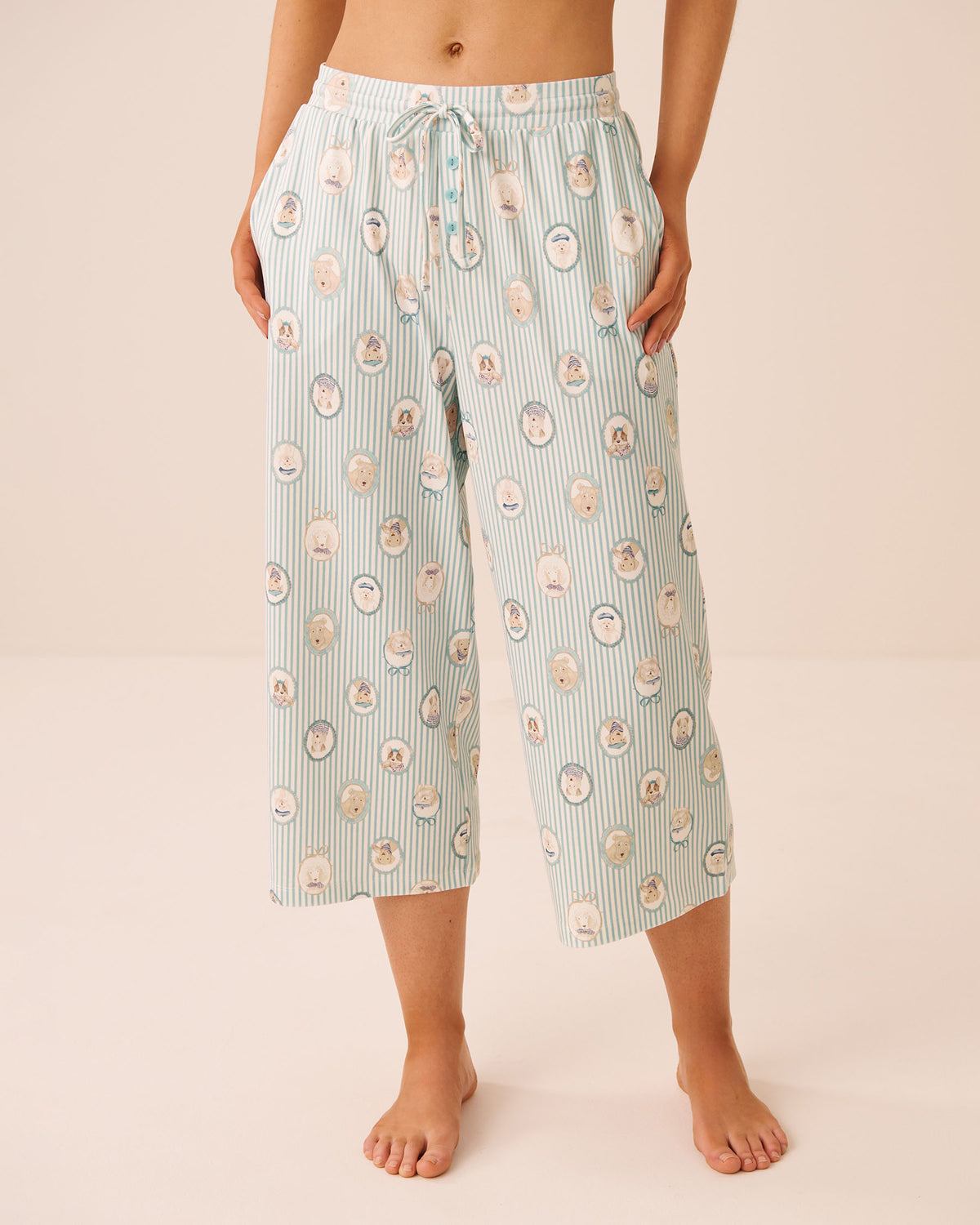 Parisian Dogs Print Super Soft Pajama Capris | La Vie en Rose KSA