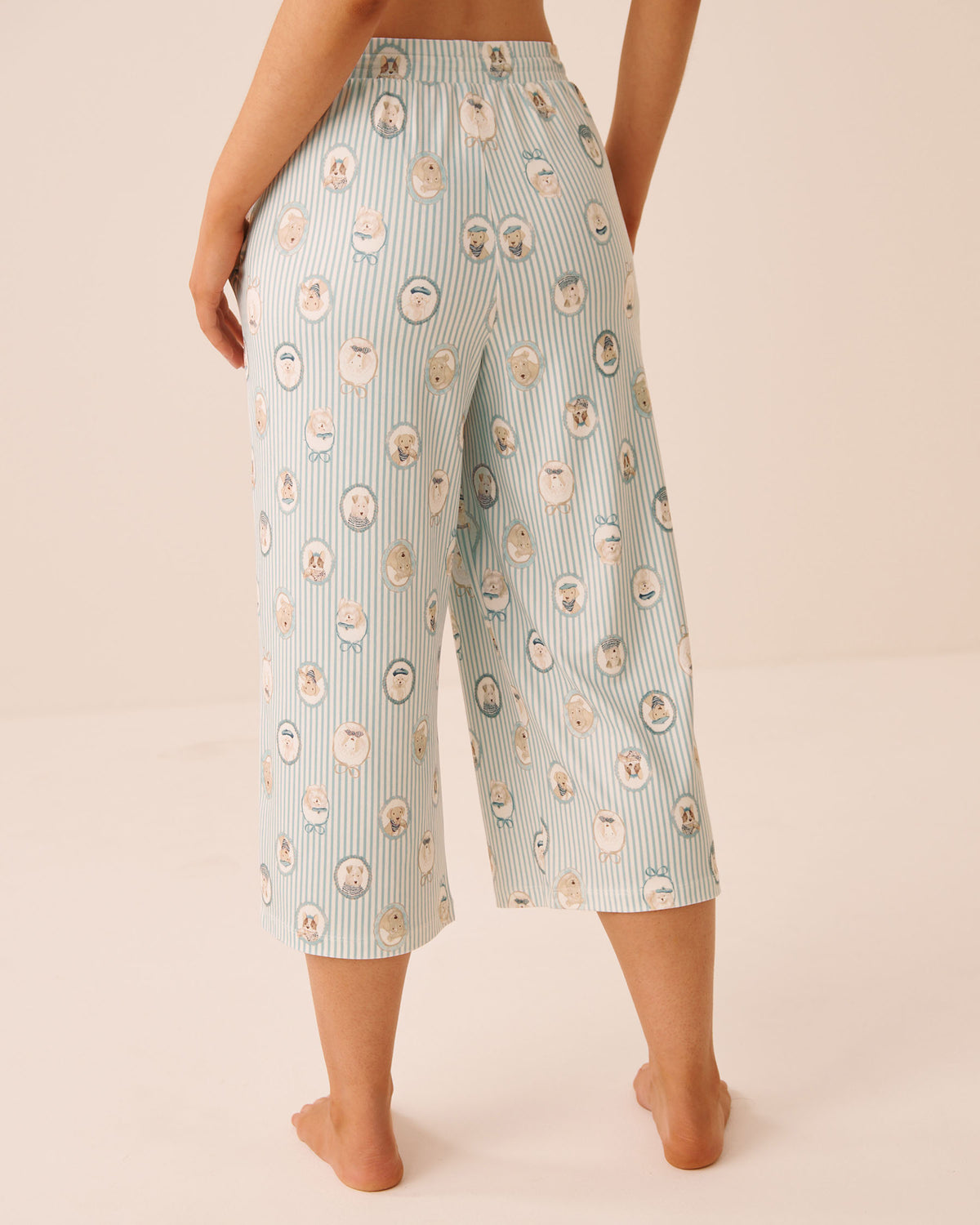 Parisian Dogs Print Super Soft Pajama Capris AW26