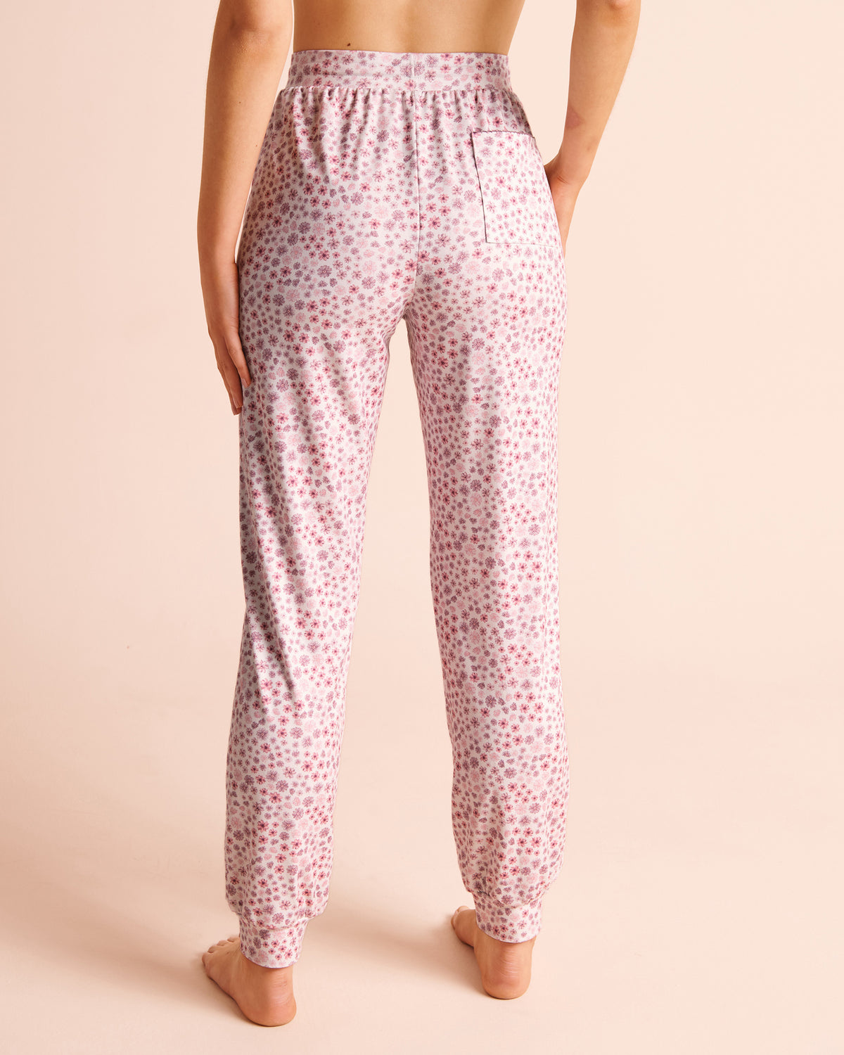 Purple Flowers Print Jogger Pajama Pants AW26
