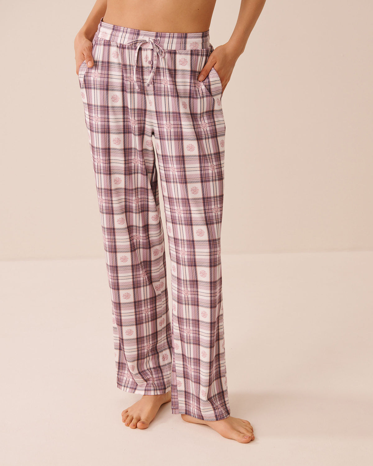 Floral Plaid Print Super Soft Pajama Pants | La Vie en Rose KSA