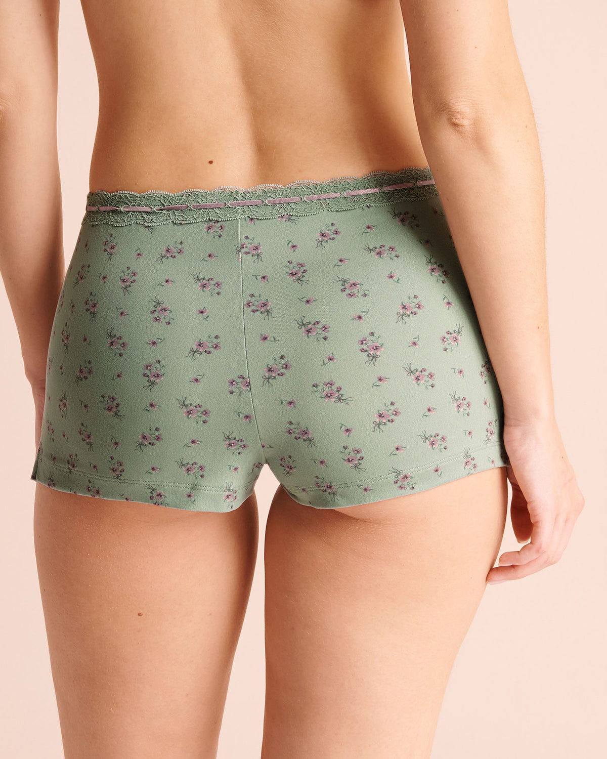 Floral Bouquet Print Lace-Trim Super Soft Pajama Shorts AW26