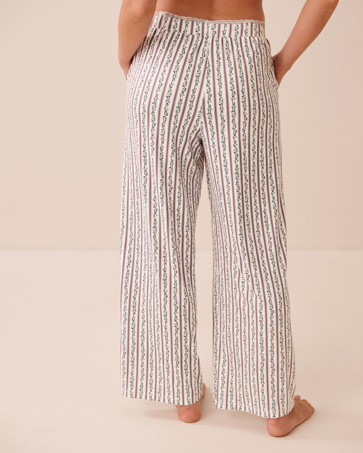 Floral Stripe Print Super Soft Pajama Pants AW26