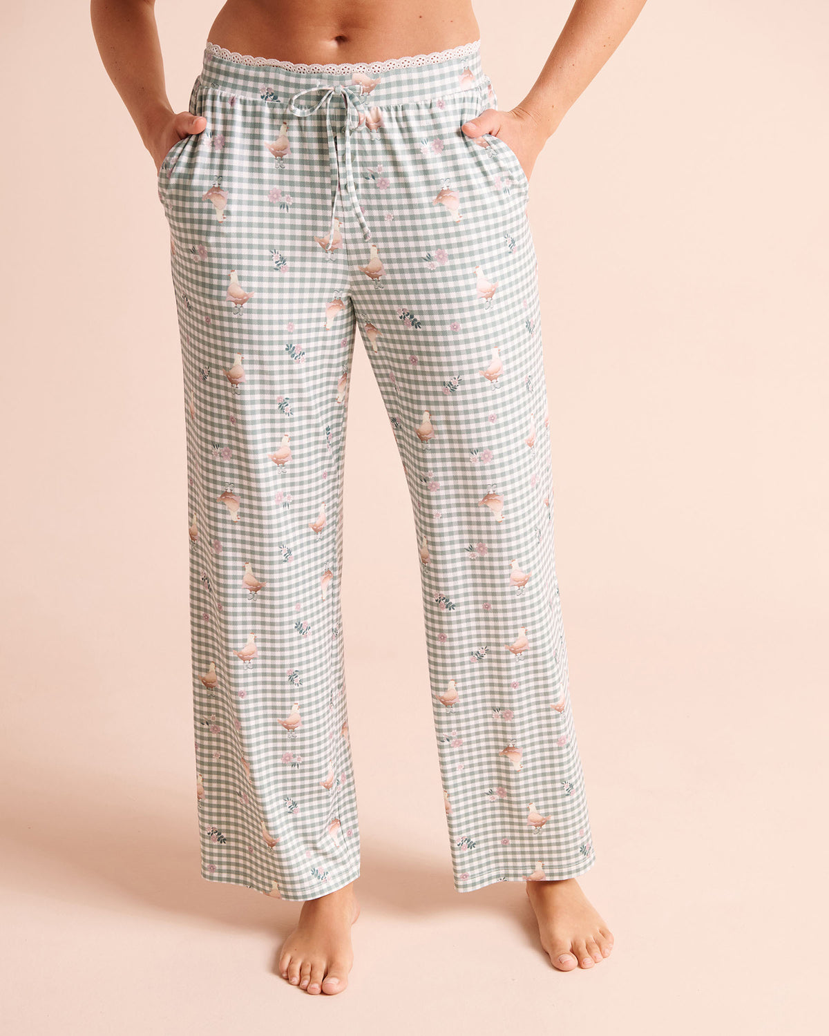 Chicken Gingham Print Super Soft Pajama Pants | La Vie en Rose KSA