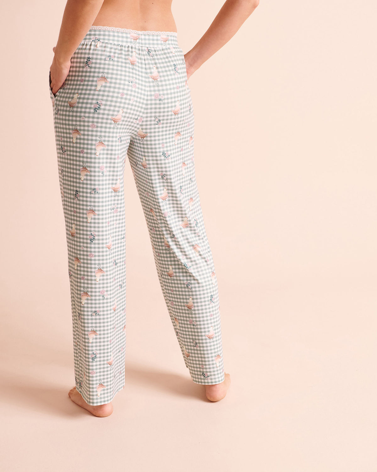Chicken Gingham Print Super Soft Pajama Pants AW26