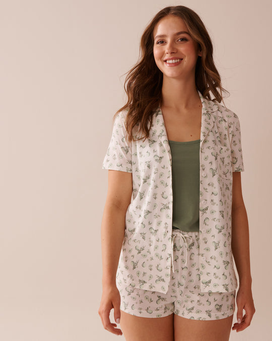 مجموعة بيجاما بقميص بطبعة كمثرى