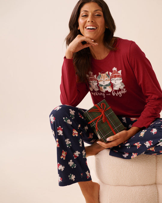 Kitten Print Cotton PJ Set