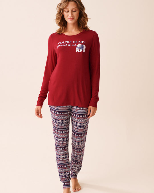 Polar Bear Print Long Sleeve PJ Set