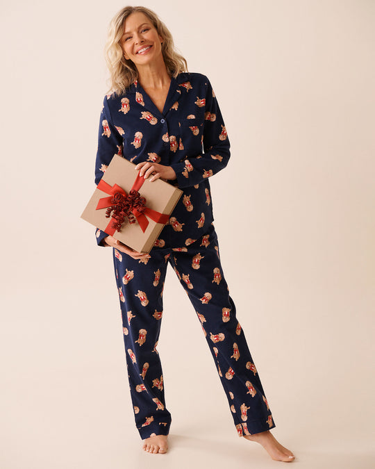 Dog Print Flannel PJ Set