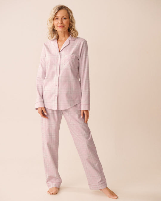 Pink Plaid Flannel PJ Set
