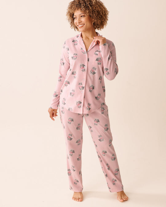 Cat Print Micropolar PJ Set