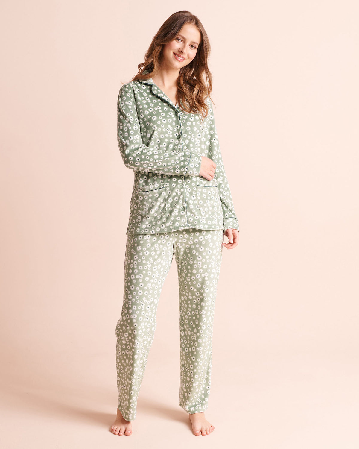 Floral Print Plush Velour Pajama Set | La Vie en Rose KSA