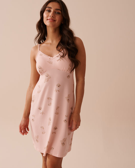 قميص نوم بنعومة فائقة بطبعة كلاب