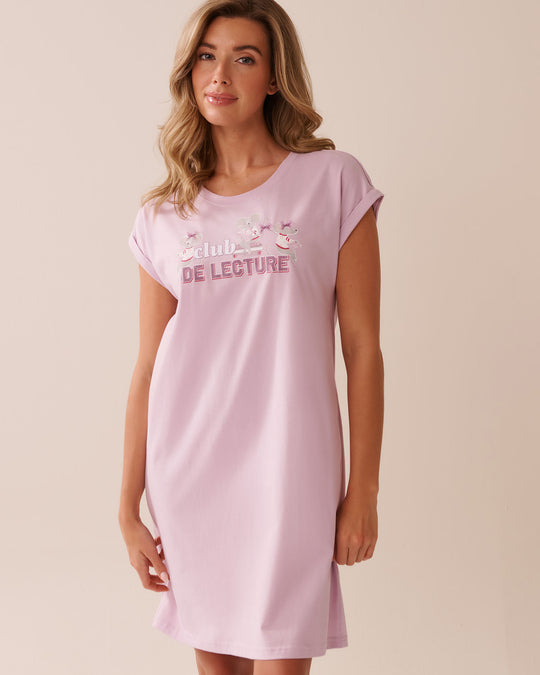 Mouse Print Cotton Short Sleeve Sleepshirt